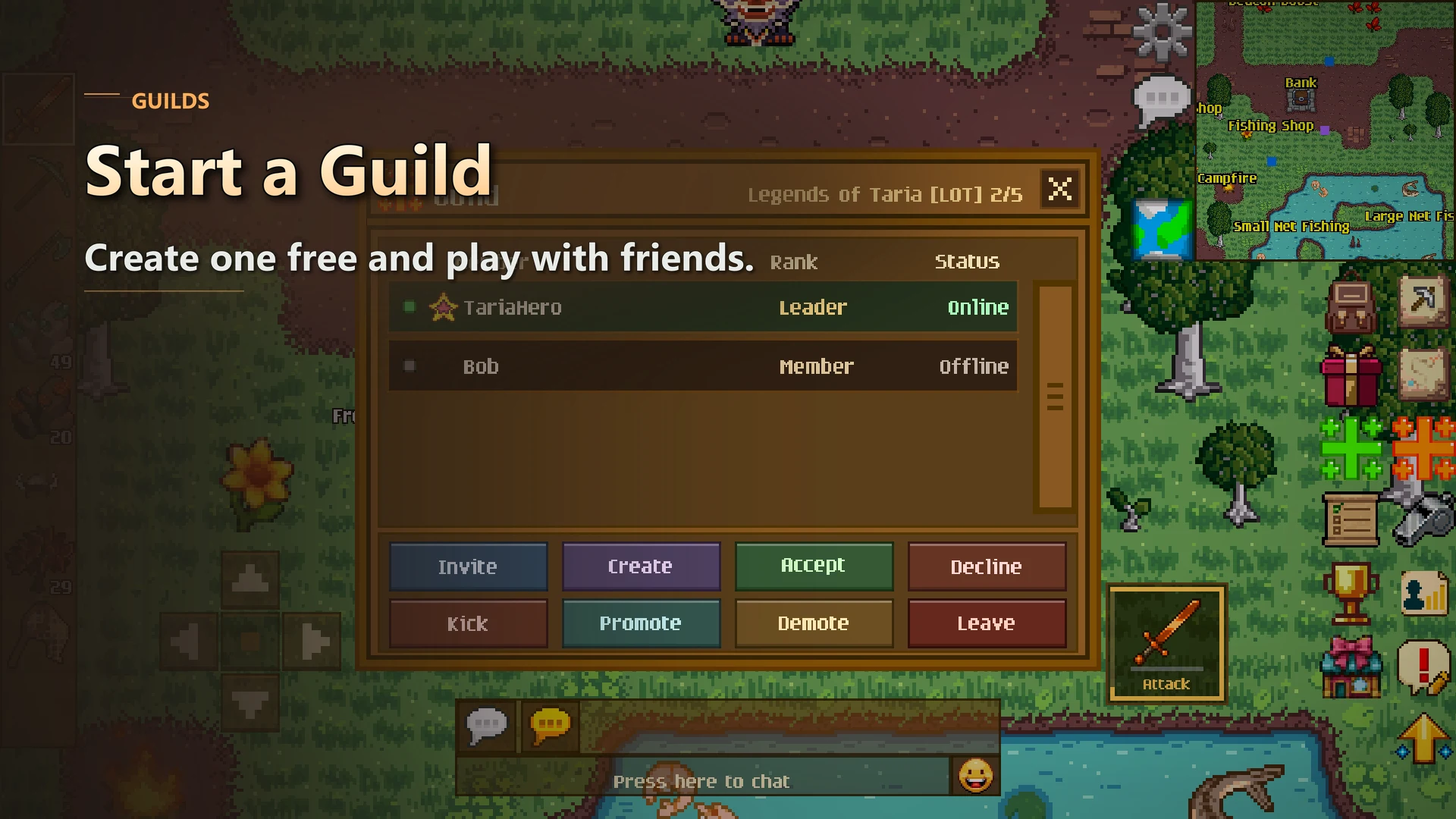 Legends of Taria: 2D MMORPG screenshot