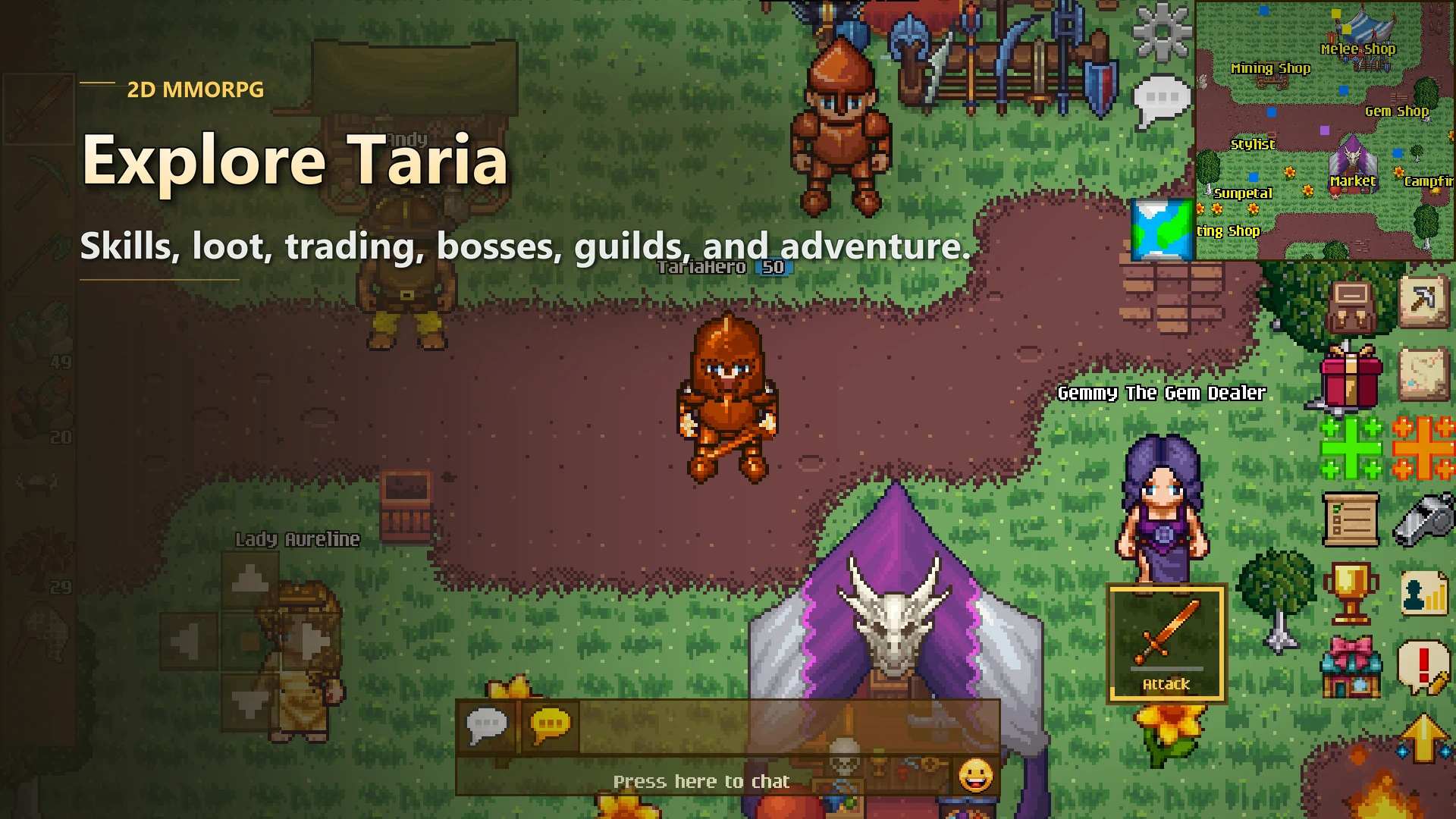 Legends of Taria: 2D MMORPG screenshot
