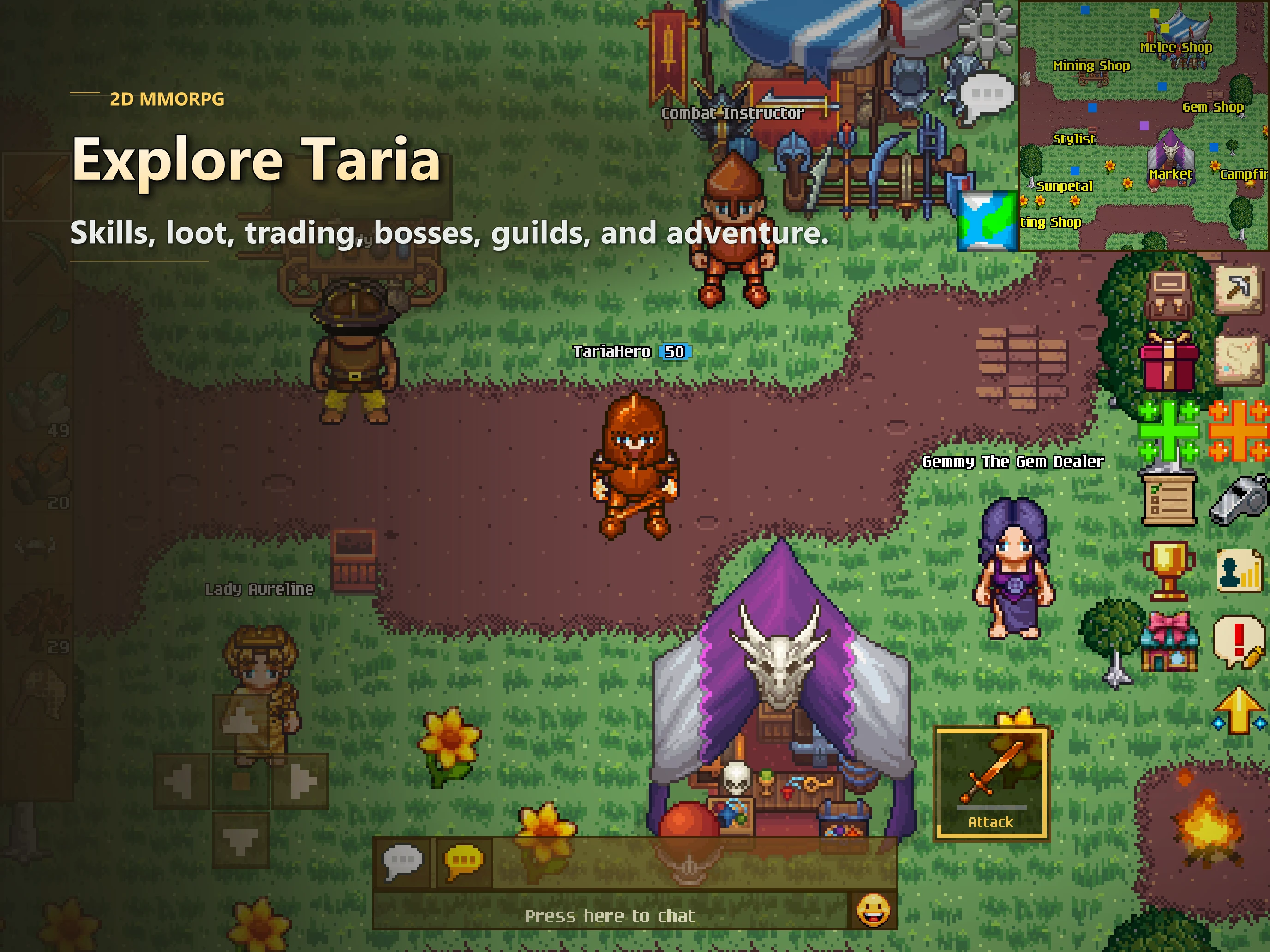 Legends of Taria: 2D MMORPG screenshot